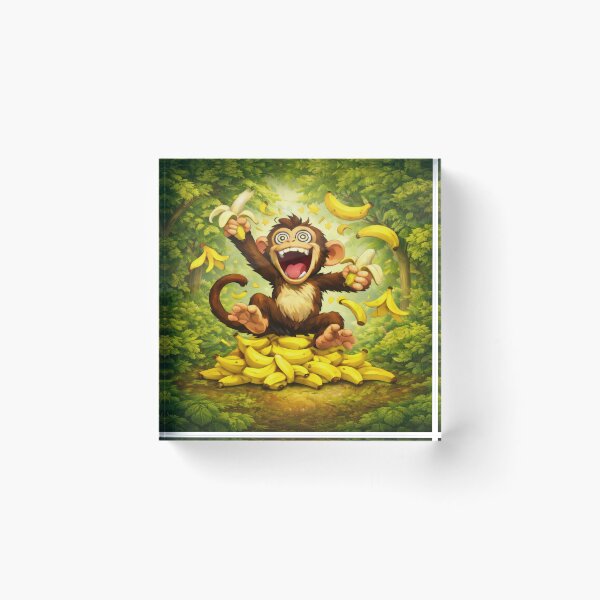 Item preview, Crazy Monkey Banana Feast Sticker designed and sold by jgvisualarts.