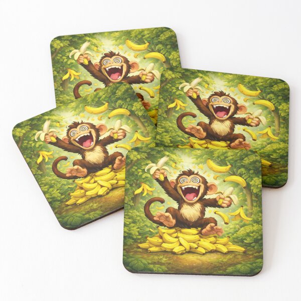 Item preview, Crazy Monkey Banana Feast Sticker designed and sold by jgvisualarts.