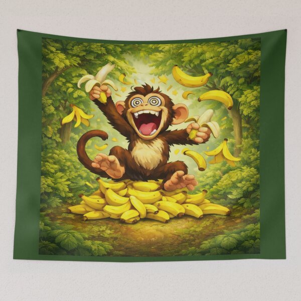 Item preview, Crazy Monkey Banana Feast Sticker designed and sold by jgvisualarts.