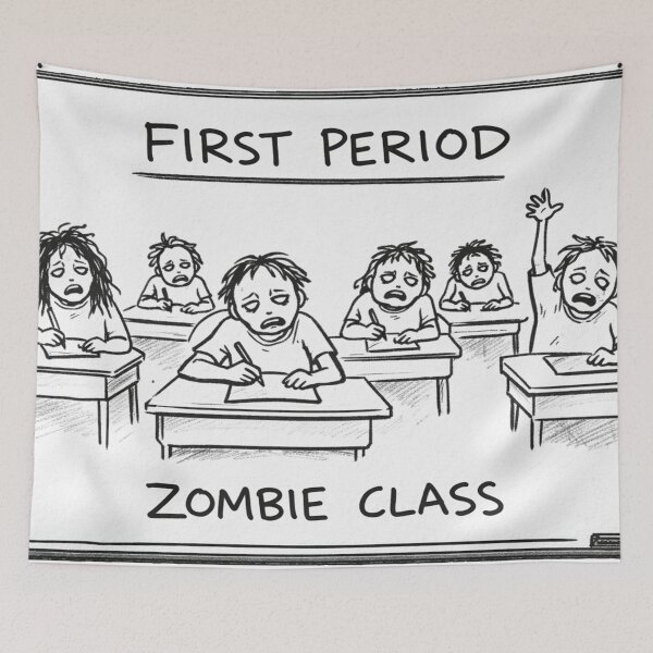 Item preview, First Period Zombie Class – Funny Teacher Classroom Humor designed and sold by AnimalAirtistry.