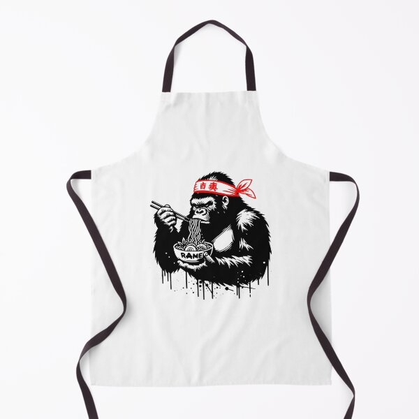 Item preview, Gorilla Eating Ramen Kanji Headband Japanese Ramen Design designed and sold by EthosWear.