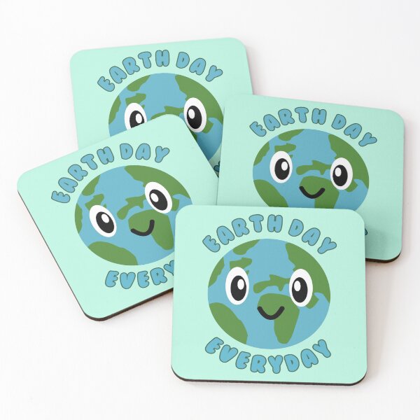 Item preview, Earth Day Everyday Green Blue Text Stickers Prints Posters Wall Art Magnet Home Coffee Cup Decoration TShirt Stationary Notebook Magnet Hat Kitchen Work School Office Redbubble Shop designed and sold by Saritas Boutique Shop.