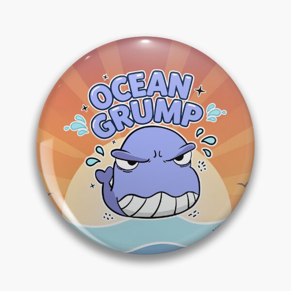 Item preview, Ocean Grump Purple Whale Cartoon designed and sold by Taridesign.