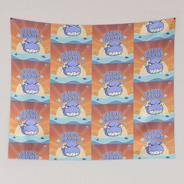 Item preview, Ocean Grump Purple Whale Cartoon designed and sold by Taridesign.