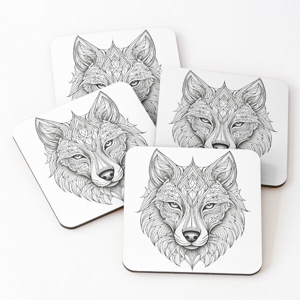 Item preview, Ornamental Wolf Line Art - 1 designed and sold by RELAX STATION.