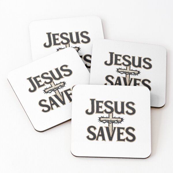 Item preview, Jesus Saves Crown of Thorns and Cross Black and Gold Embroidered designed and sold by Forevermore.
