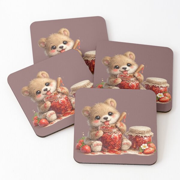 Item preview, Cute Bear With Strawberry Jam Sticker designed and sold by jgvisualarts.