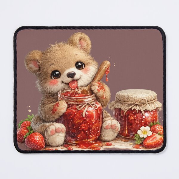 Item preview, Cute Bear With Strawberry Jam Sticker designed and sold by jgvisualarts.