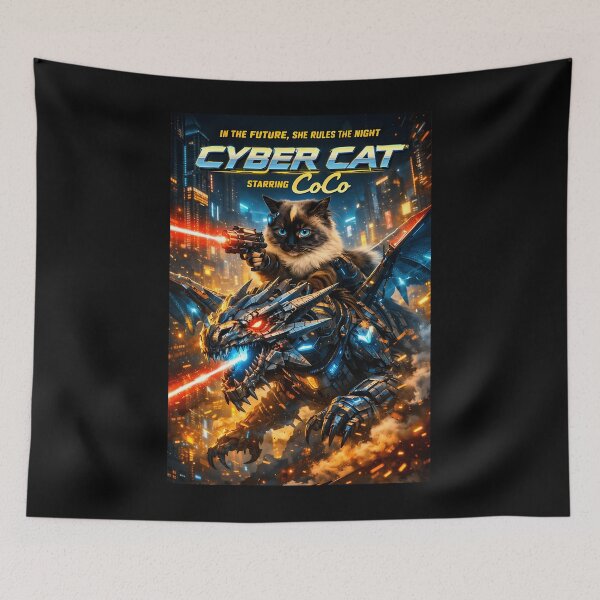 Item preview,  Cyber Cat Coco  Neon Dragon Rider designed and sold by DesignisMine.