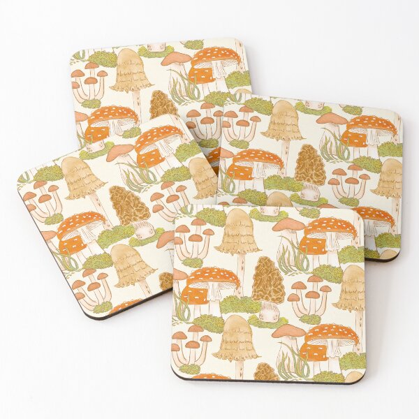 Item preview, Mushroom Forest on Cream White designed and sold by latheandquill.