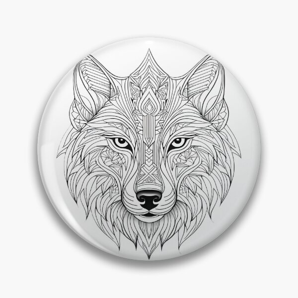 Item preview, Ornamental Wolf Line Art - 2 designed and sold by RELAX STATION.