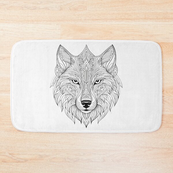 Item preview, Ornamental Wolf Line Art - 2 designed and sold by RELAX STATION.