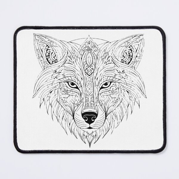 Item preview, Ornamental Wolf Line Art - 3 designed and sold by RELAX STATION.