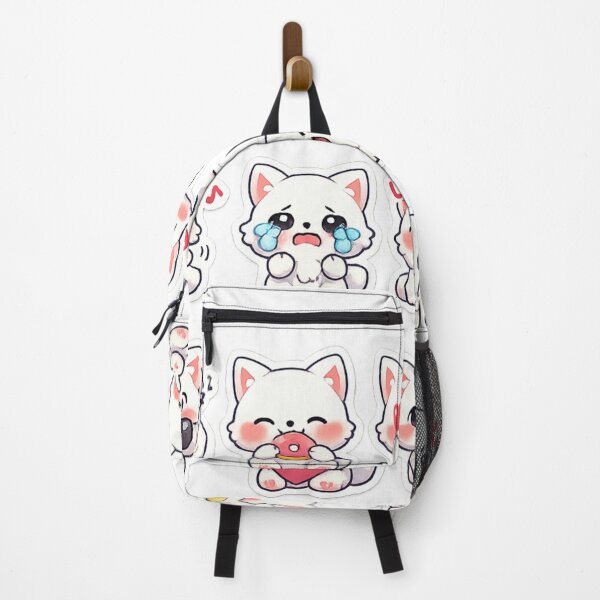Item preview, Kawaii white fox Sticker Pack – Cute Chibi fox Emotions Sticker Sheet designed and sold by ahfas86.