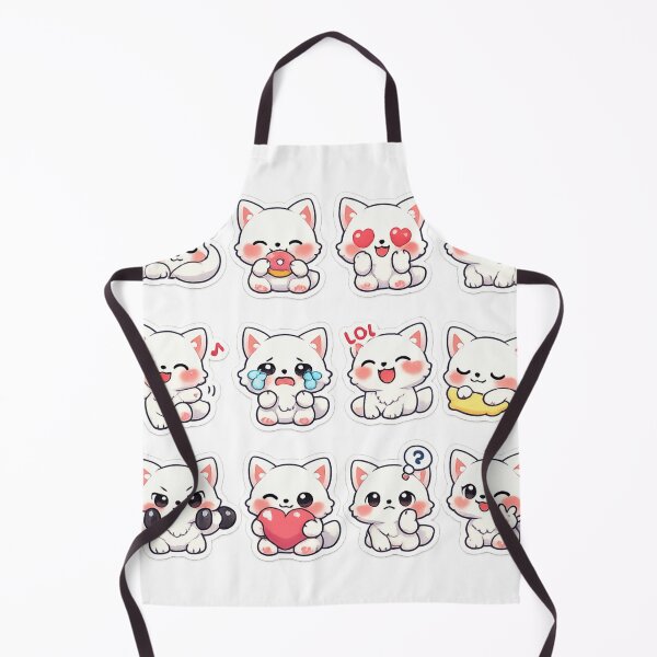 Item preview, Kawaii white fox Sticker Pack – Cute Chibi fox Emotions Sticker Sheet designed and sold by ahfas86.