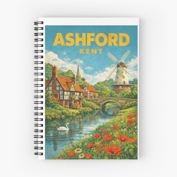 Item preview, Ashford Village and Great Stour River in Kent, England designed and sold by Places On Earth.