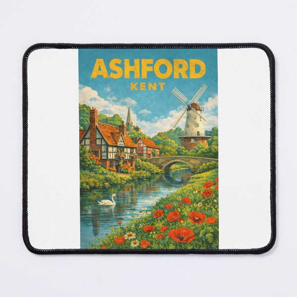 Item preview, Ashford Village and Great Stour River in Kent, England designed and sold by Places On Earth.