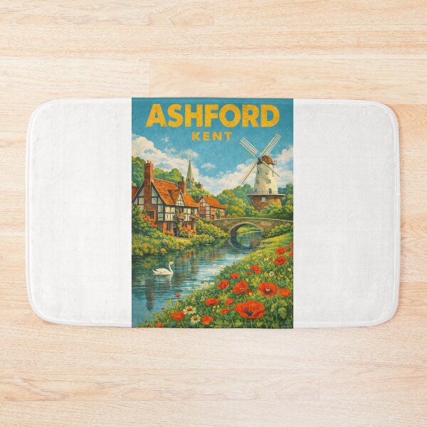 Item preview, Ashford Village and Great Stour River in Kent, England designed and sold by Places On Earth.