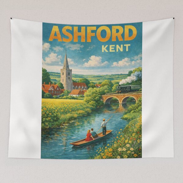Item preview, Ashford Countryside and Great Stour Railway Bridge in Kent England designed and sold by Places On Earth.