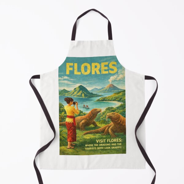 Item preview, Komodo Dragons with Tourists Taking Photos of Volcano in Flores, East Nusa Tenggara Indonesia designed and sold by Places On Earth.