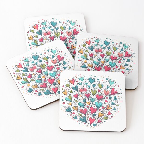 Item preview, Colorful Heart Connection – Whimsical Design designed and sold by Joyfulfabric.