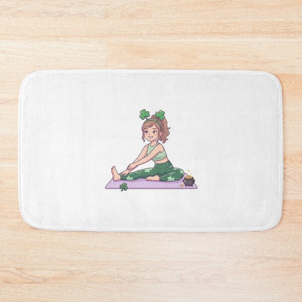 Item preview, Lucky Pilates Girl Sticker – Cute St. Patrick’s Day Fitness Shamrock designed and sold by TeeUp2.