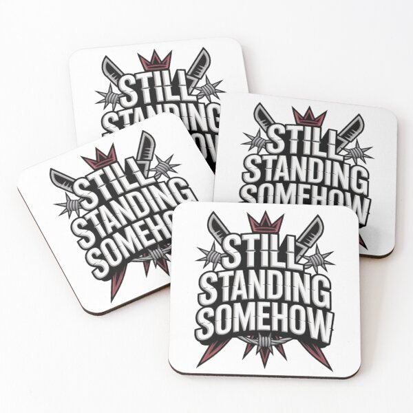 Item preview, Still Standing Somehow – Resilient Streetwear Survival Graphic designed and sold by NewUSShop.