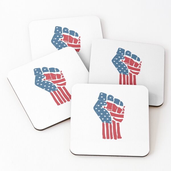 Item preview, US flag on a raised clenched fist designed and sold by vibeno1.
