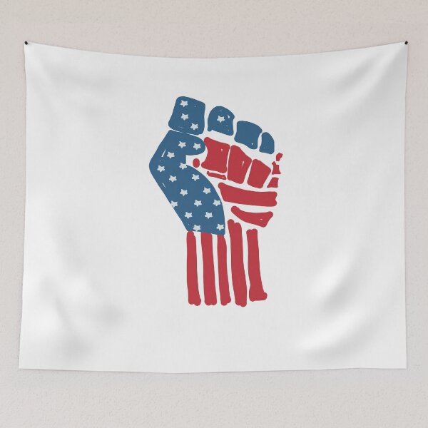 Item preview, US flag on a raised clenched fist designed and sold by vibeno1.