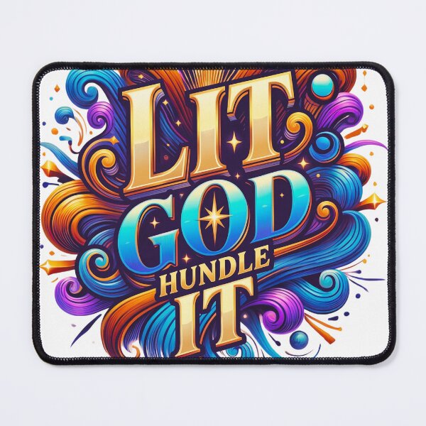 Item preview, Lit God Hundle It - Vibrant Ornate Faith Typography designed and sold by Serjames.