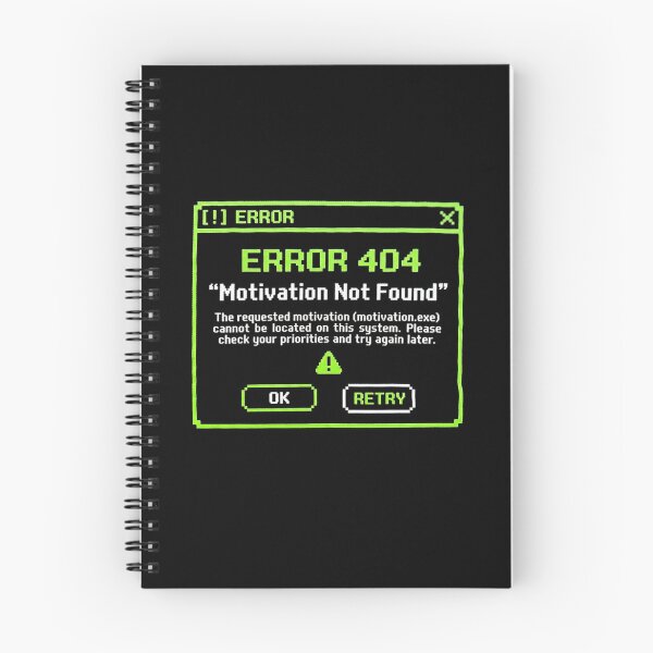 Artikelvorschau, Fehler 404: Motivation nicht gefunden | Lustige Programmierer-Technik entworfen und verkauft von Mysterious Shop.