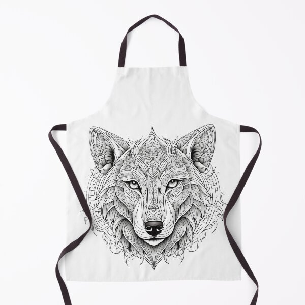 Item preview, Ornamental Wolf Line Art - 5 designed and sold by RELAX STATION.
