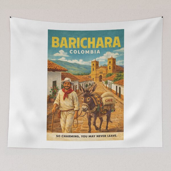 Item preview, Barichara Colonial Streets and Cathedral of Santander Near Chicamocha Canyon designed and sold by Aryabek.