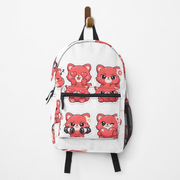 Item preview, Kawaii Red Bear Stickers – Cute Chibi fox Expressions designed and sold by ahfas86.