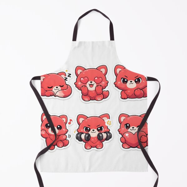 Item preview, Kawaii Red Bear Stickers – Cute Chibi fox Expressions designed and sold by ahfas86.