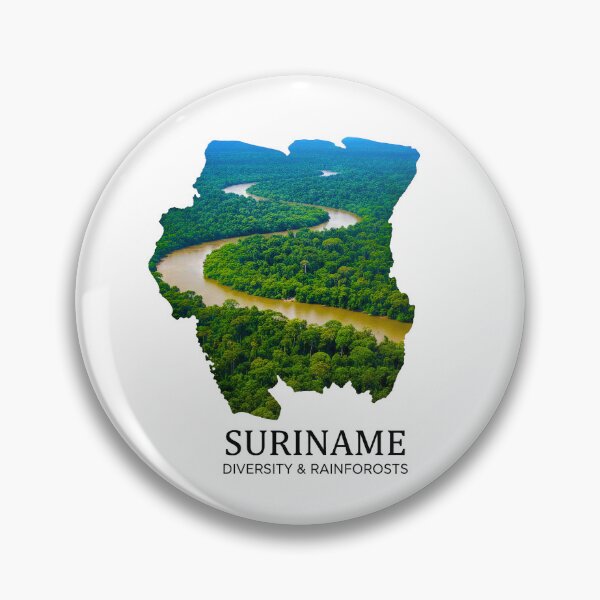 Item preview, Suriname Map Art - Amazon Rainforest Diversity & Tropical River Design designed and sold by AbulailArt.