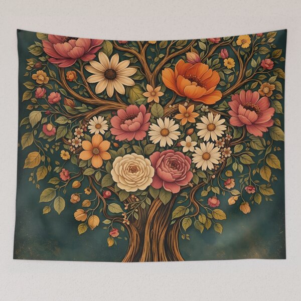 Item preview, Garden of Becoming – Floral Tree of Life Botanical Art designed and sold by SarahRoseZenaun.