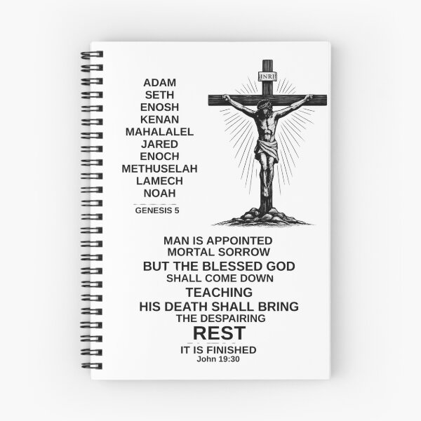 Item preview, Genesis 5 Hidden Gospel  | Man Appointed Mortal Sorrow Blessed God Comes Down | Christian Quiet Luxury Scripture Apparel designed and sold by ALTARandANTHEM.