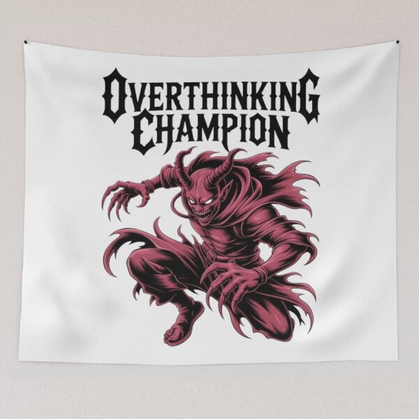 Item preview, Overthinking Champion – Dark Demon Mental Battle Graphic designed and sold by NewUSShop.