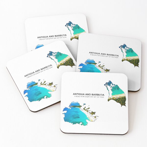 Item preview, Antigua and Barbuda Map Art - 365 Pristine White Beaches & Caribbean Paradise Design designed and sold by AbulailArt.