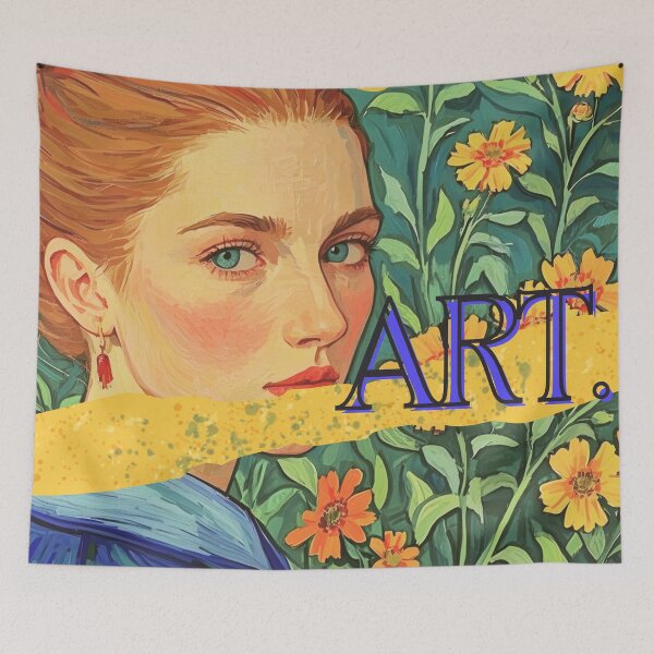 Item preview, Contemporary Collage Portrait with Sunflowers designed and sold by AOCollections.