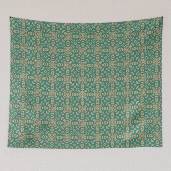Item preview, Teal and peach pattern designed and sold by lovelypatterns.