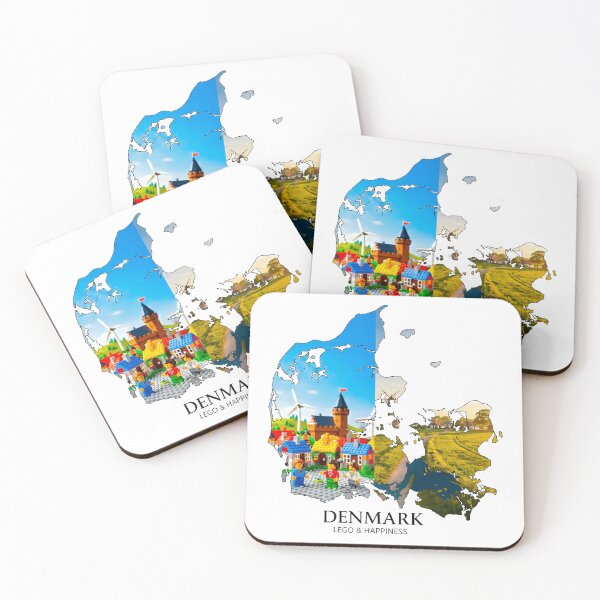 Item preview, Denmark Map Art - LEGO Creative Heritage & Nordic Happiness Design designed and sold by AbulailArt.
