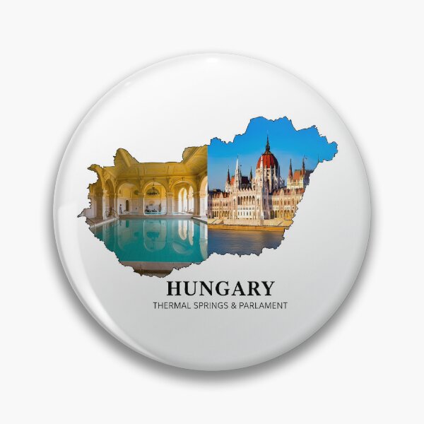 Item preview, Hungary Map Art - Grand Parliament Architecture & Thermal Springs Design designed and sold by AbulailArt.