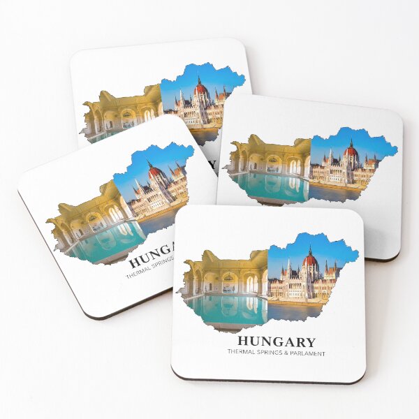 Item preview, Hungary Map Art - Grand Parliament Architecture & Thermal Springs Design designed and sold by AbulailArt.