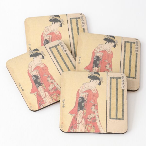 Item preview, A Young Woman with a Dog by Torii Kiyonaga designed and sold by AnimaliaStar.