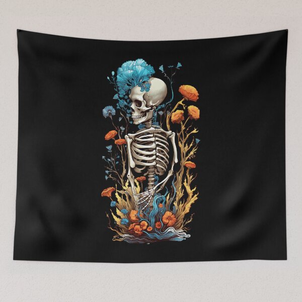 Item preview, Bones And Botany Gothic Skeleton Floral Art designed and sold by xuxqhpbmr34.