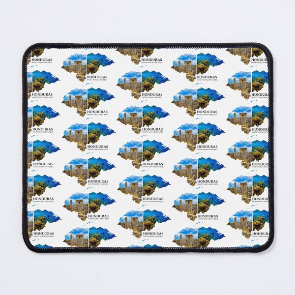 Item preview, Honduras Map Art - Ancient Mayan Ruins & Vibrant Coral Reefs Design designed and sold by AbulailArt.