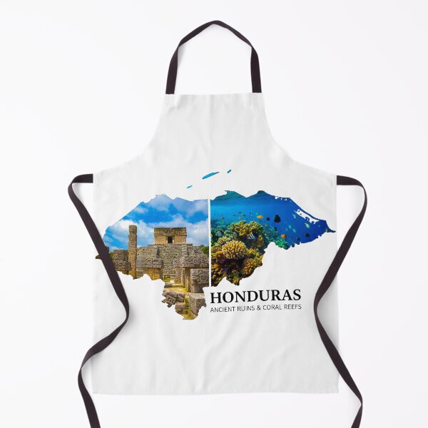 Item preview, Honduras Map Art - Ancient Mayan Ruins & Vibrant Coral Reefs Design designed and sold by AbulailArt.