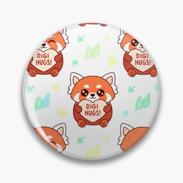 Item preview, A cute red panda pattern with colorful paw prints and digi hugs designed and sold by Creative88Art.